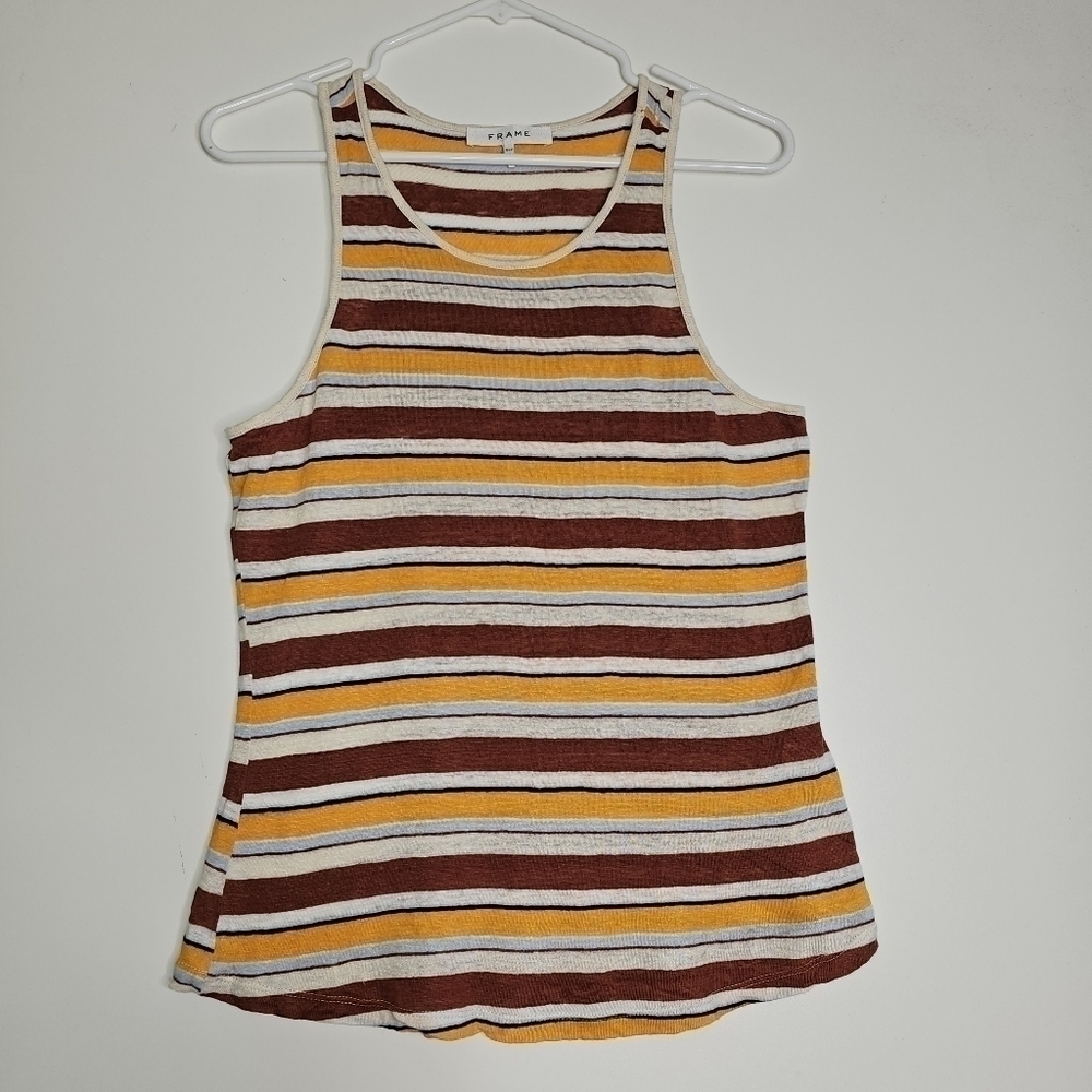 Frame Linen Striped Racerback Tank Size Small - Picture 4 of 11